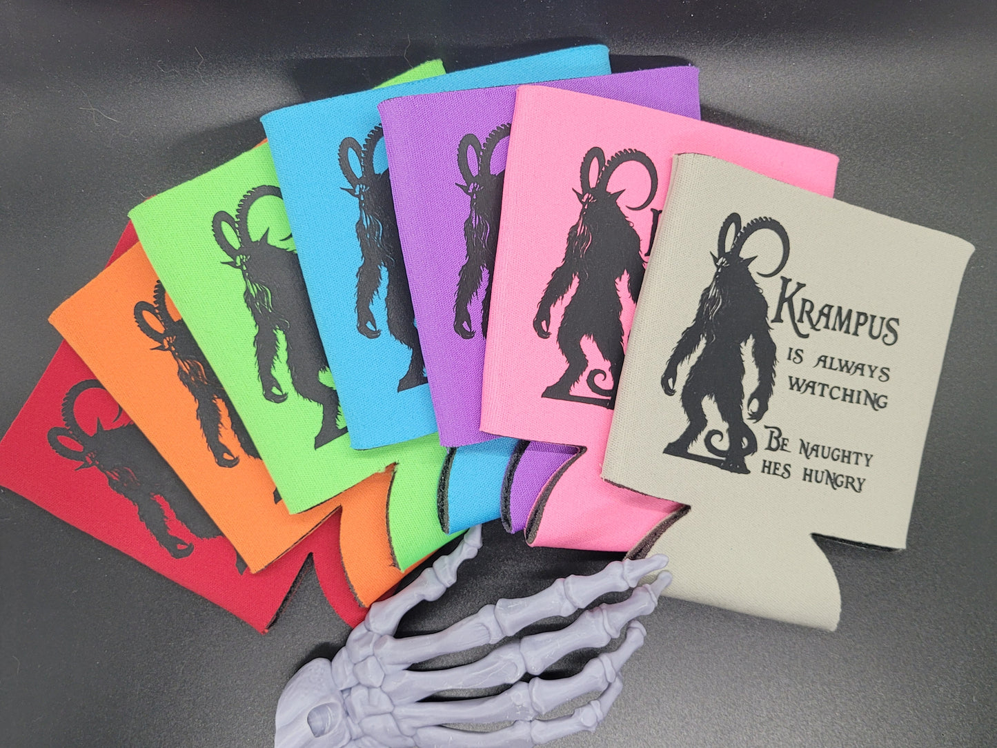 Krampus is Hungry Can Cooler Neoprene Koozie