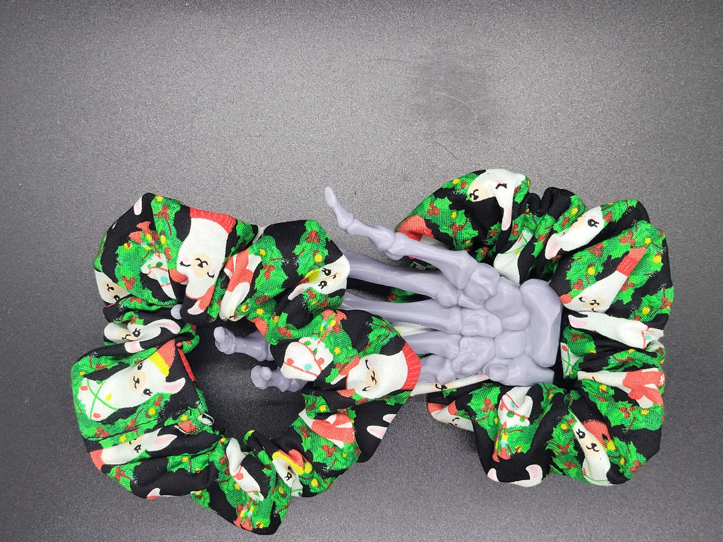 Christmas Llama Themed 100% Cotton and Elastic Hair Tie Scrunchie