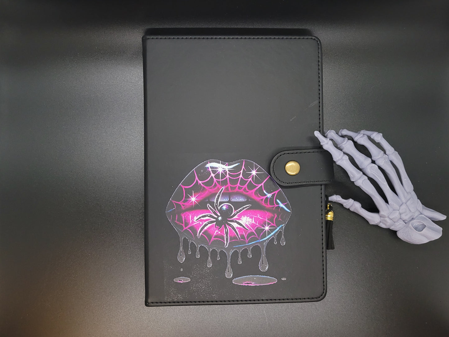 Pink Venom Lined Blank Journal Book of Shadows Grimoire Faux Leather