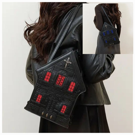 Gothic Haunted House Faux Leather Purse