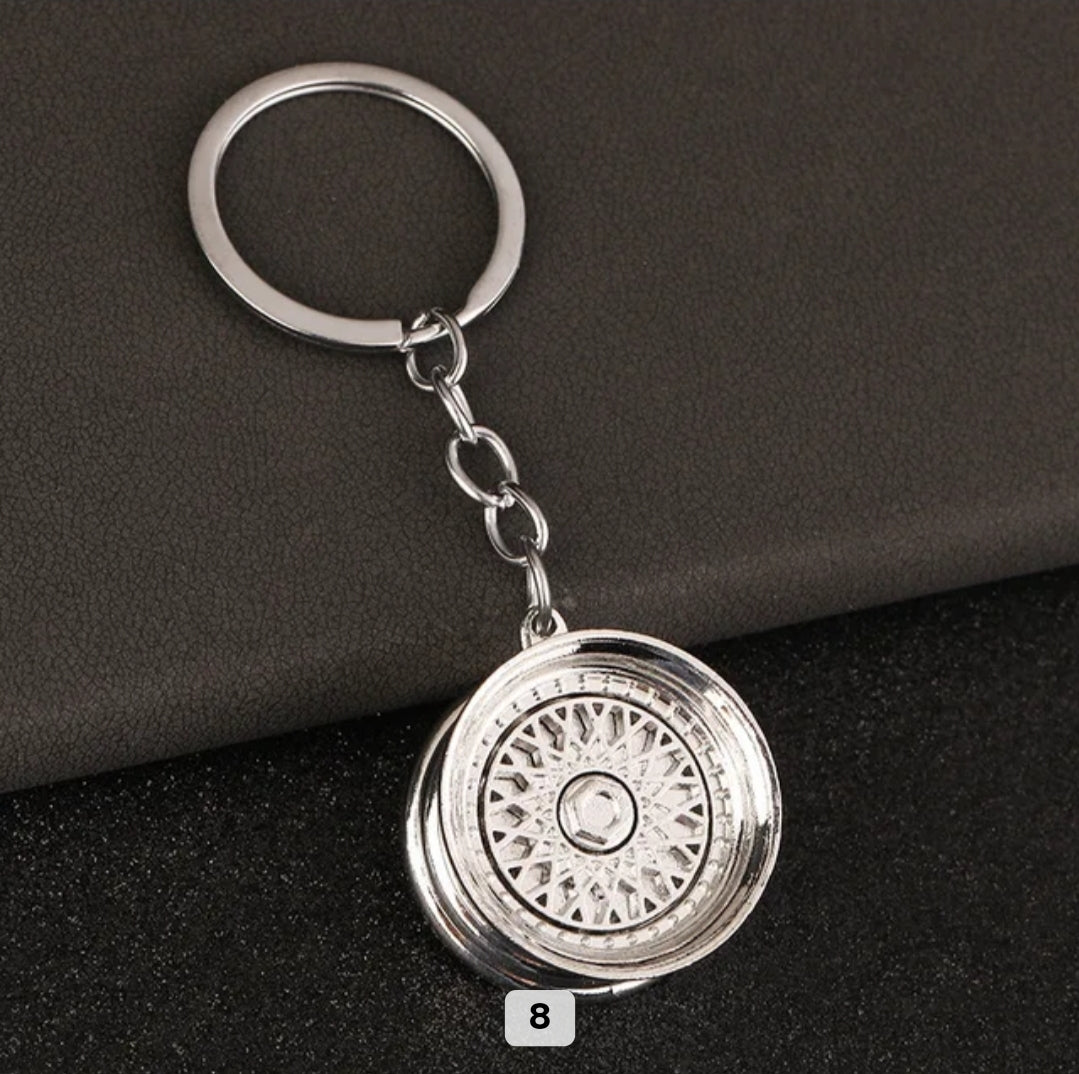 Car Part Rim Key Chain Wheel Metal Alloy