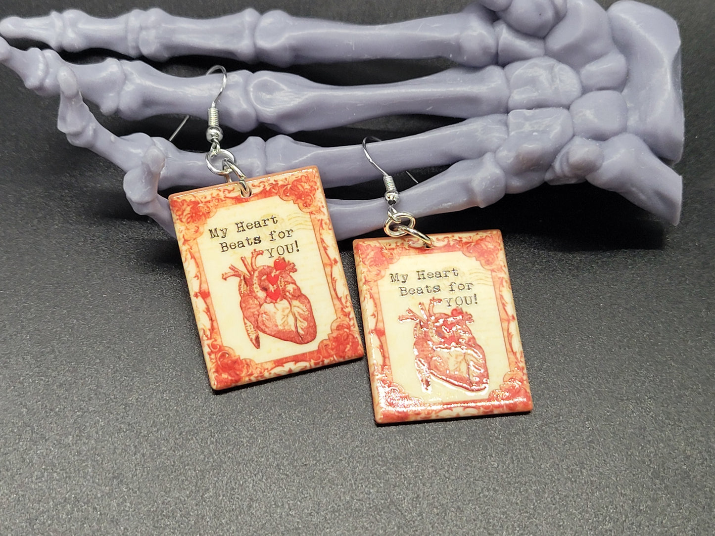 Medical Heart Valentine Resin Earrings Necklace Valloween
