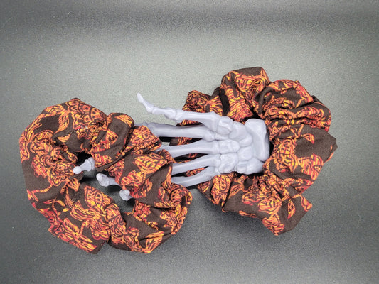 Vintage Floral Cotton and Elastic Hair Tie Scrunchie
