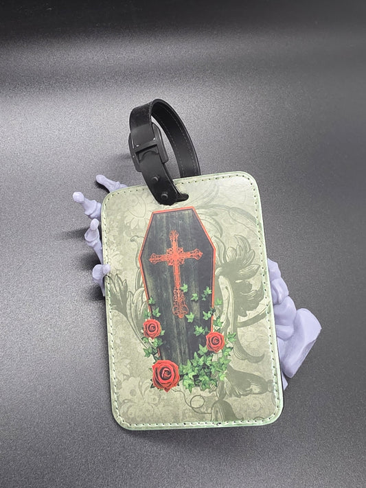 Custom Printed Luggage Bag Tag School Backpack Halloween Coffin Romance