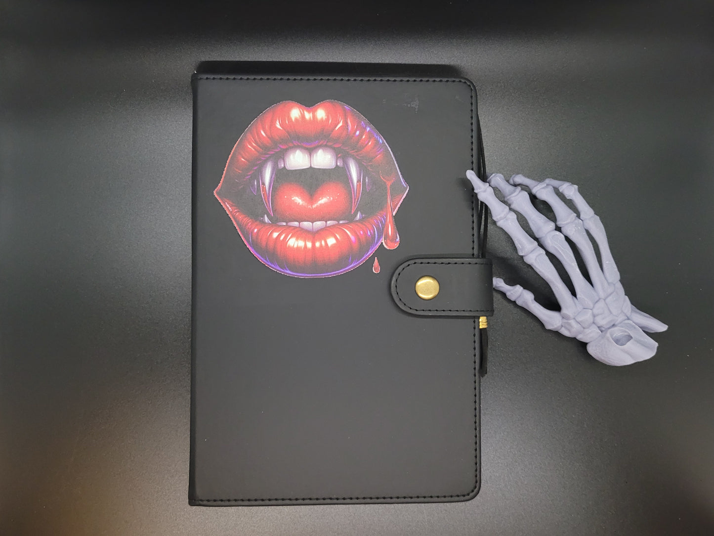 Vamp Lined Blank Journal Book of Shadows Grimoire Faux Leather