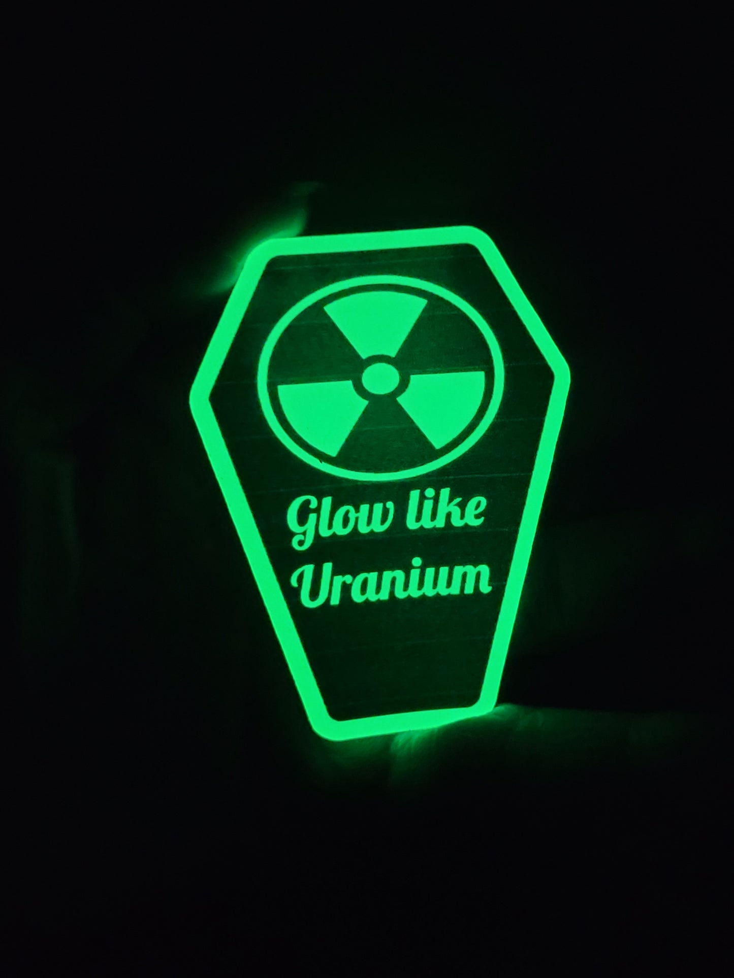 Uranium Coffin Glow in the Dark Heavy Grade Vinyl Decal