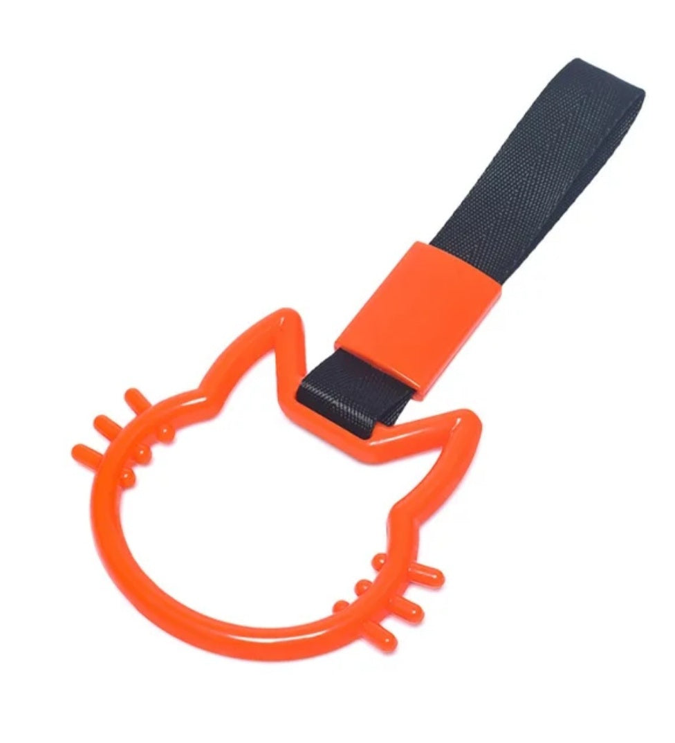 JDM Style Strap Tow Hook Handle Cat Shape Plastic Car Decoration