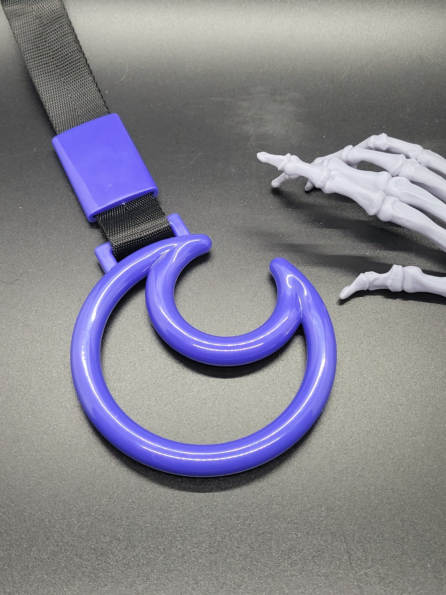 JDM Style Strap Tow Hook Handle Moon Shape Plastic Car Decoration