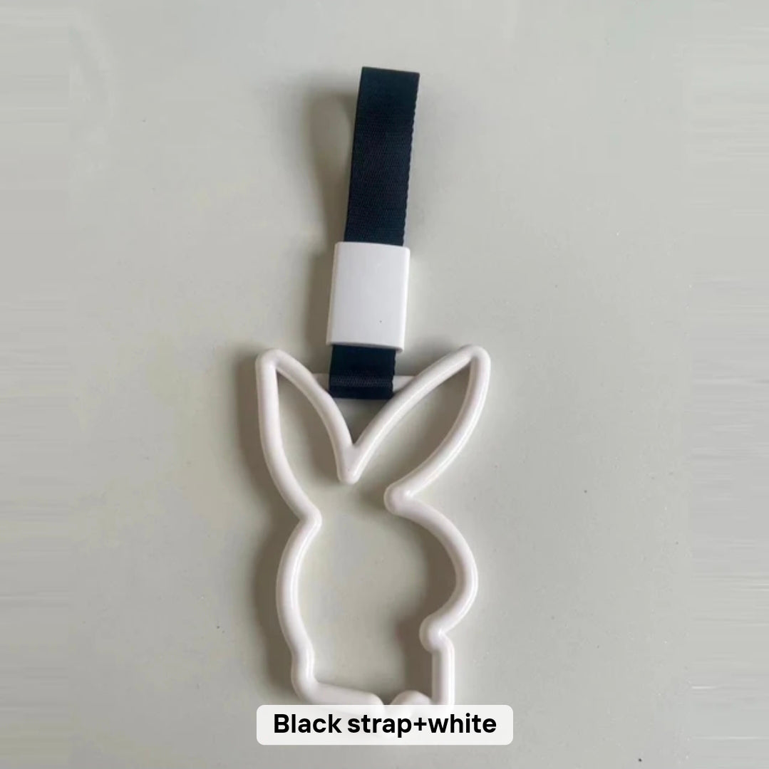 JDM Style Strap Tow Hook Handle Bunny Shape Plastic Car Decoration