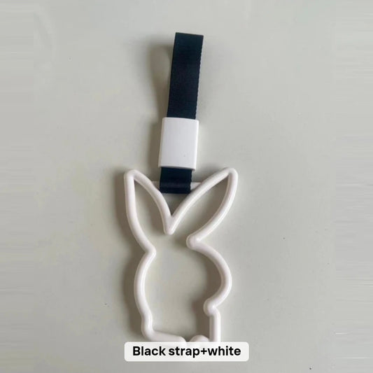 JDM Style Strap Tow Hook Handle Bunny Shape Plastic Car Decoration