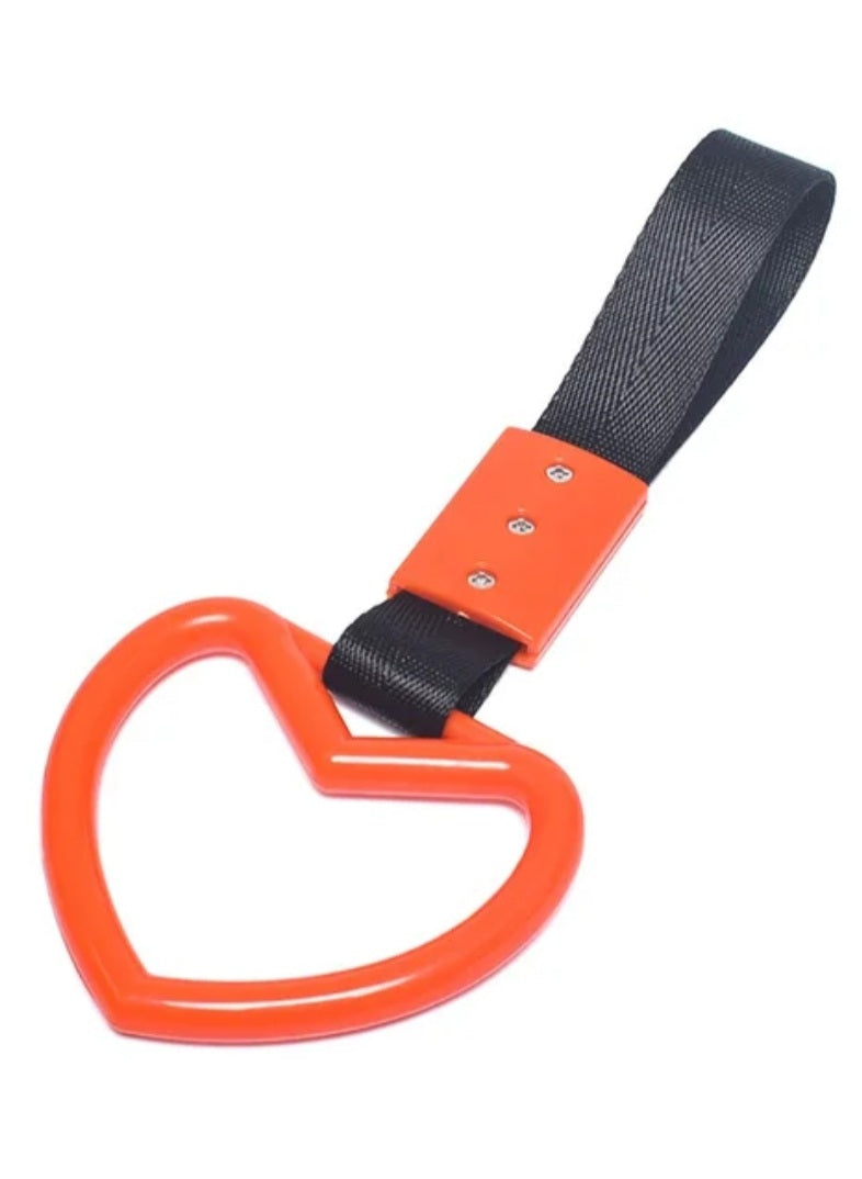 JDM Style Strap Tow Hook Handle Heart Shape Plastic Car Decoration