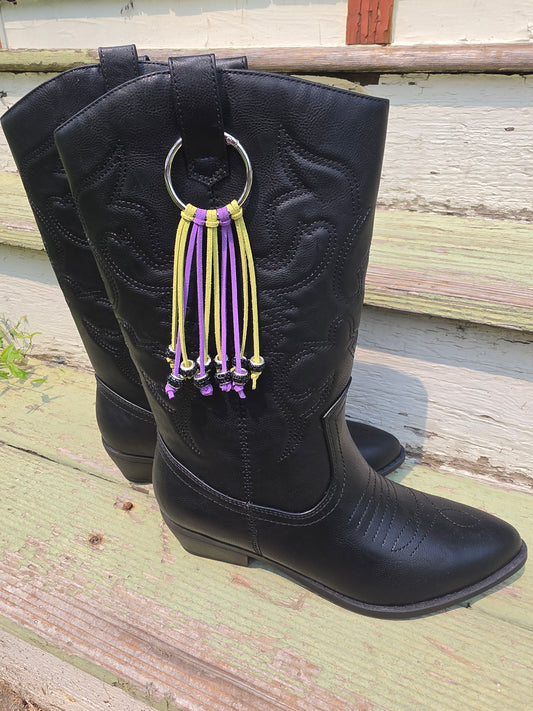 Beetlejuice Western Gothic Boot Fringe Bag Charm Key Chain Clips