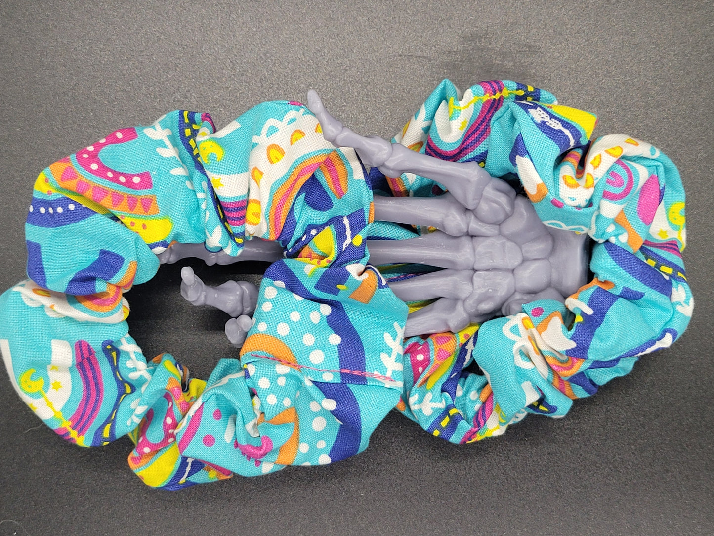 Boho Rainbows Cotton and Elastic Hair Tie Scrunchie