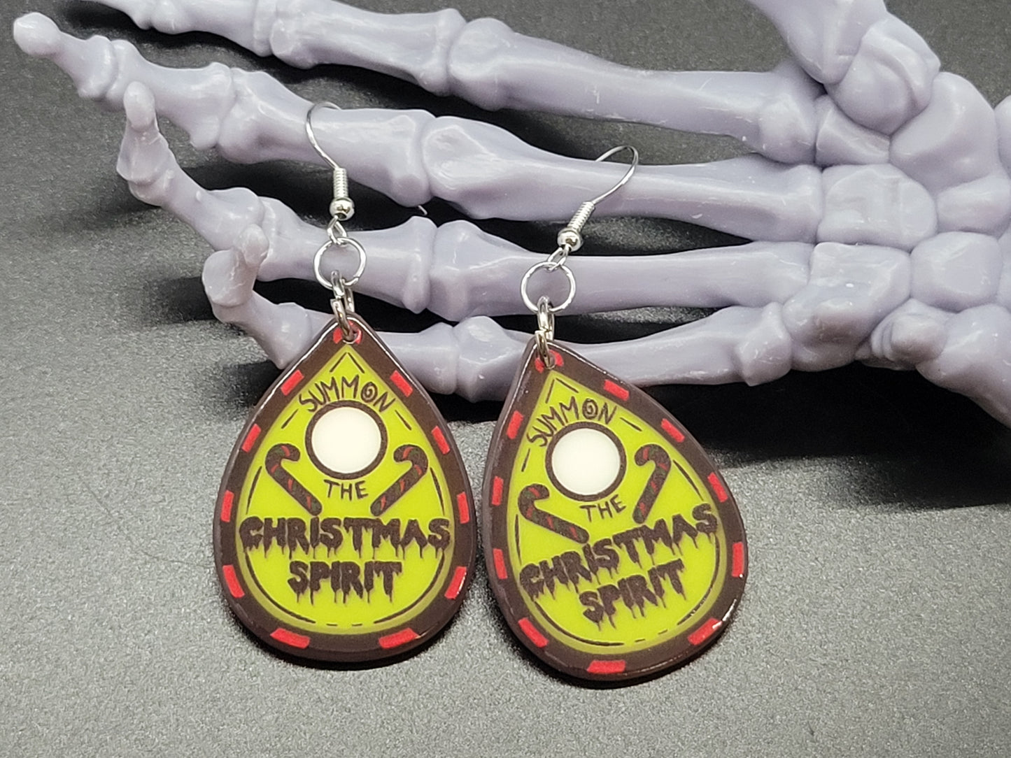 Summon the Christmas Spirit Planchette Acrylic Earrings