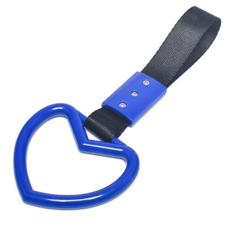 JDM Style Strap Tow Hook Handle Heart Shape Plastic Car Decoration