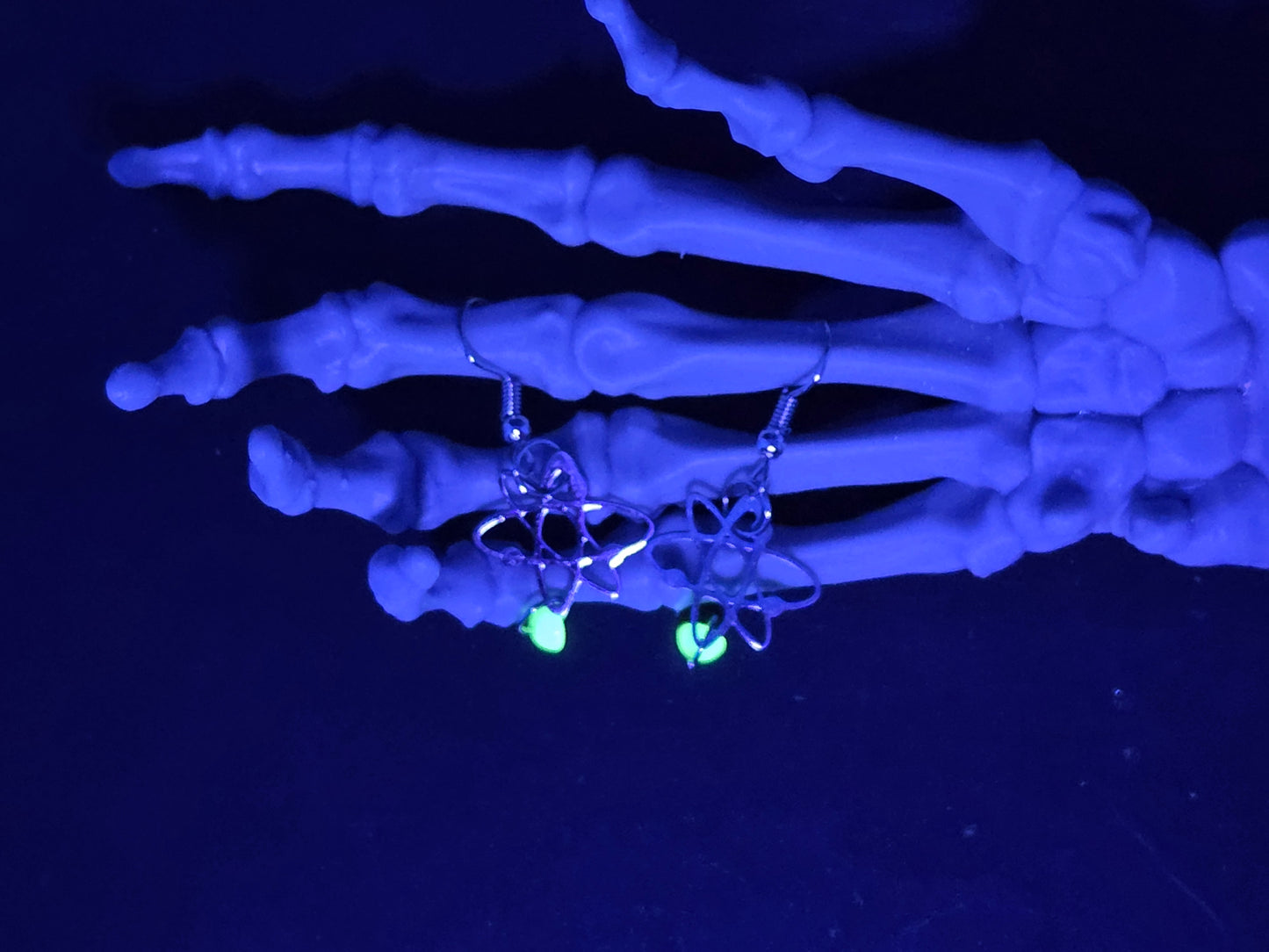 Dainty Atomic Uranium Glass Drop Earrings