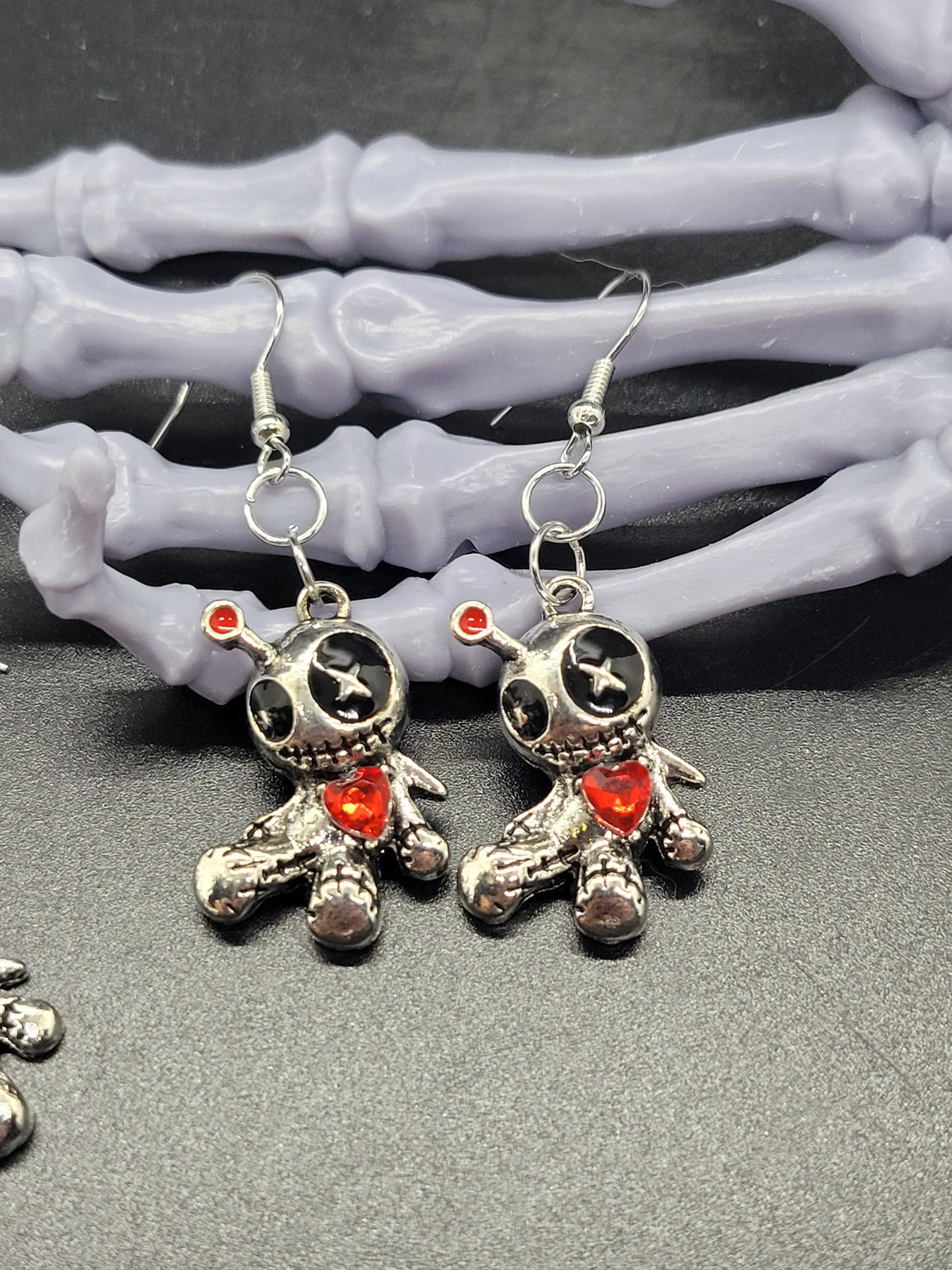 Voodoo Doll Metal Earrings Valloween