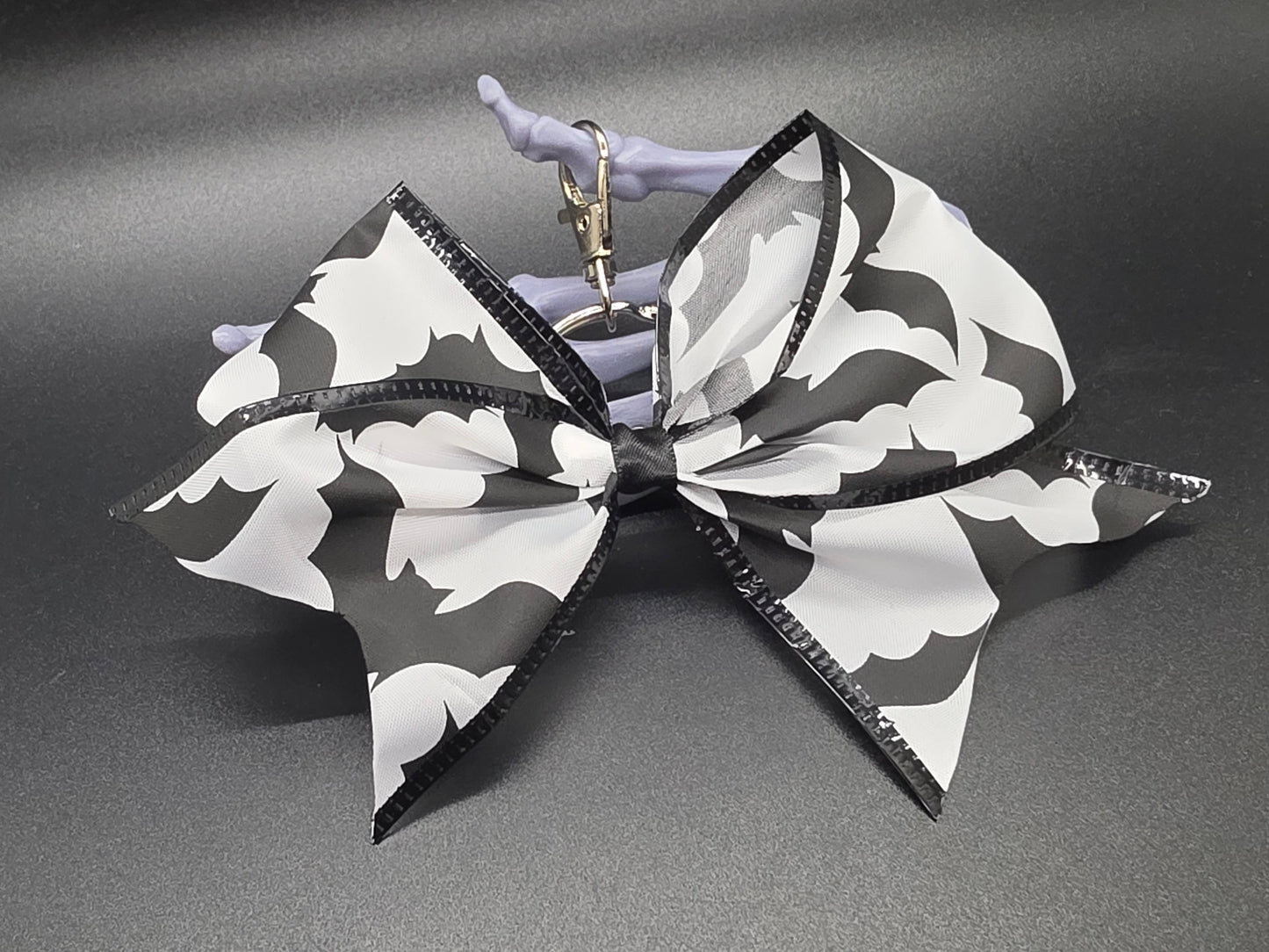 Halloween Bats Purse Charm Cheer Bow Style Clip Handmade