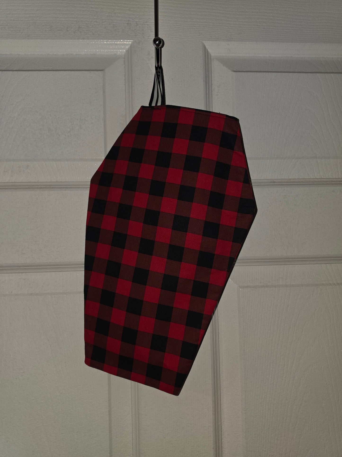 Handmade Coffin Christmas Stocking Catch All Hanging Bag