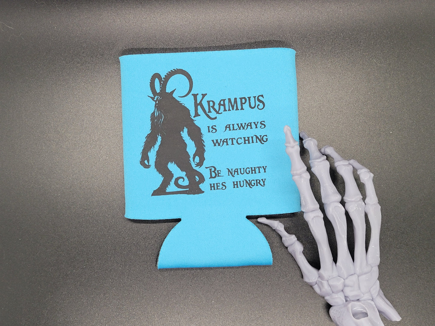 Krampus is Hungry Can Cooler Neoprene Koozie