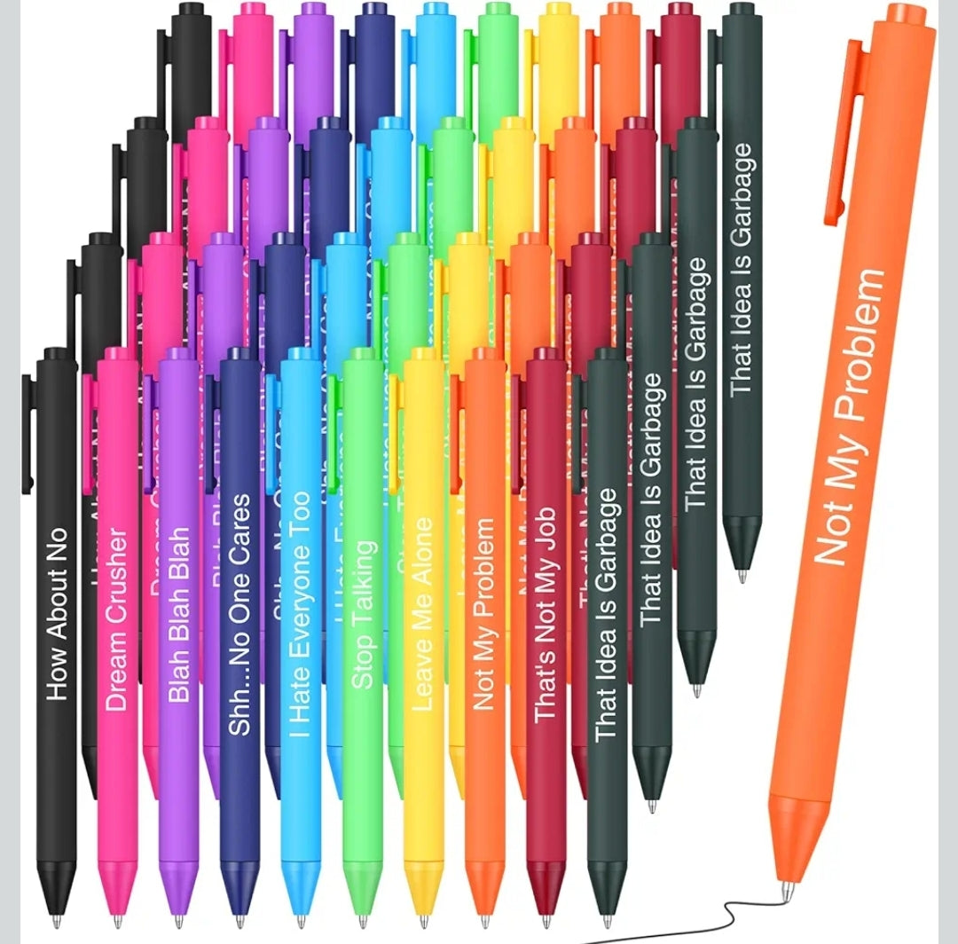 Snarky Phrase Pens Ball Point Black Ink