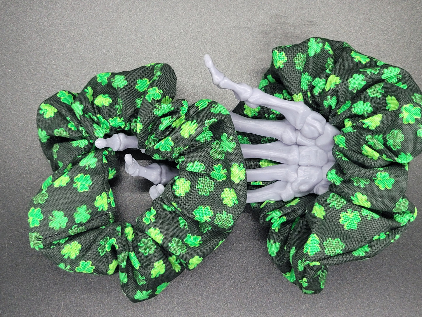 Shamrocks Cotton and Elastic Hair Tie Scrunchie
