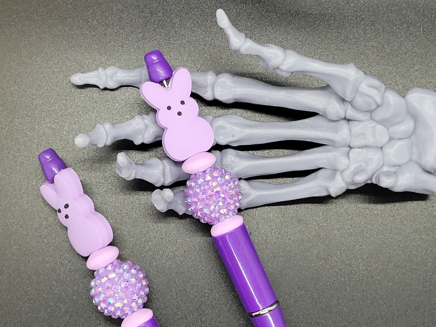 Purple Peep Bunny Beaded Pen with Refill