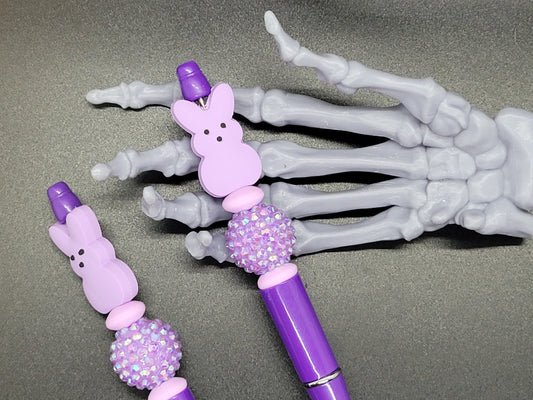 Purple Peep Bunny Beaded Pen with Refill