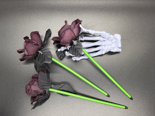Burgundy Black Small Rose Pen Black Ink Writing Wedding