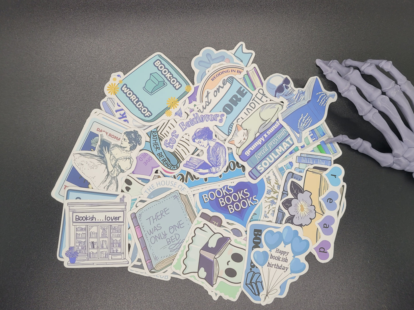 Blue Bookish Vinyl Sticker 10 Pack for Junk Journals Scrapbooks Budget Binders