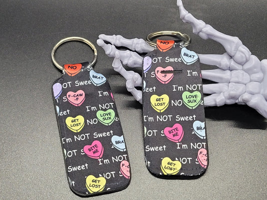 Not Sweet Chapstick Lip Balm Holder Key Chain Valloween