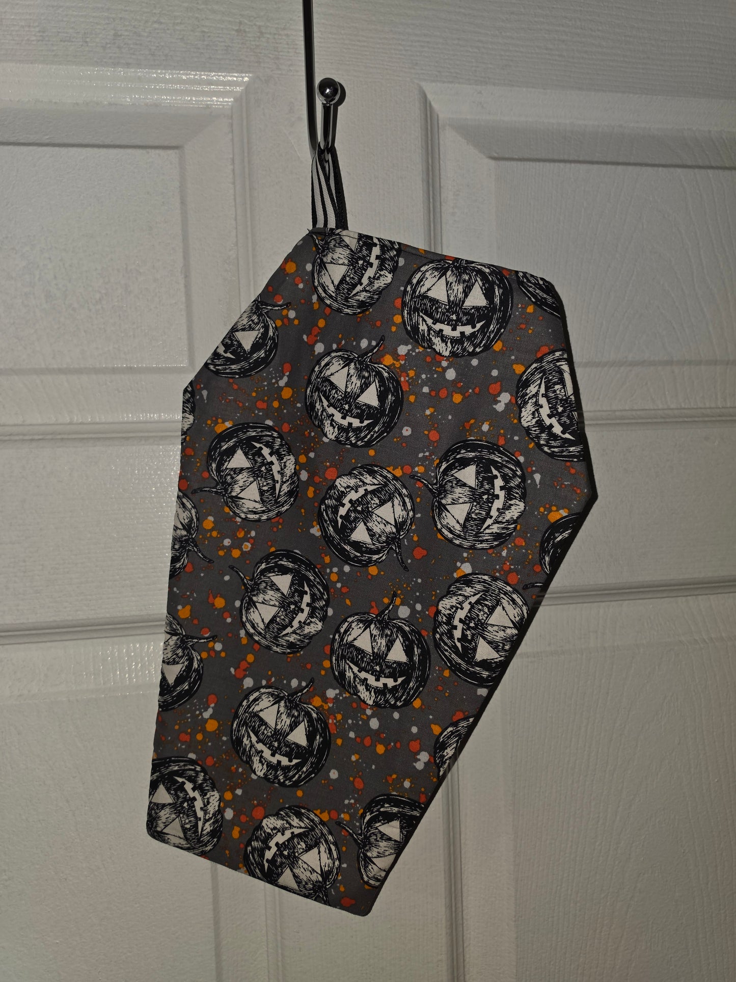 Handmade Coffin Christmas Stocking Catch All Hanging Bag