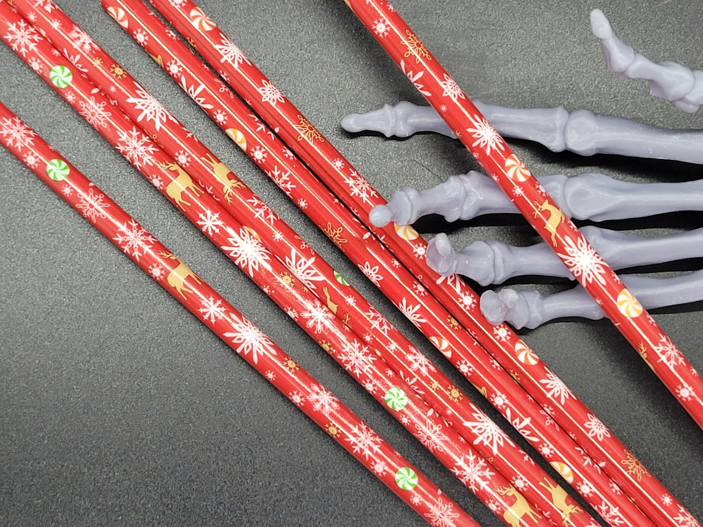 Christmas Red Deer 9 in Reusable Plastic Tumbler Straw