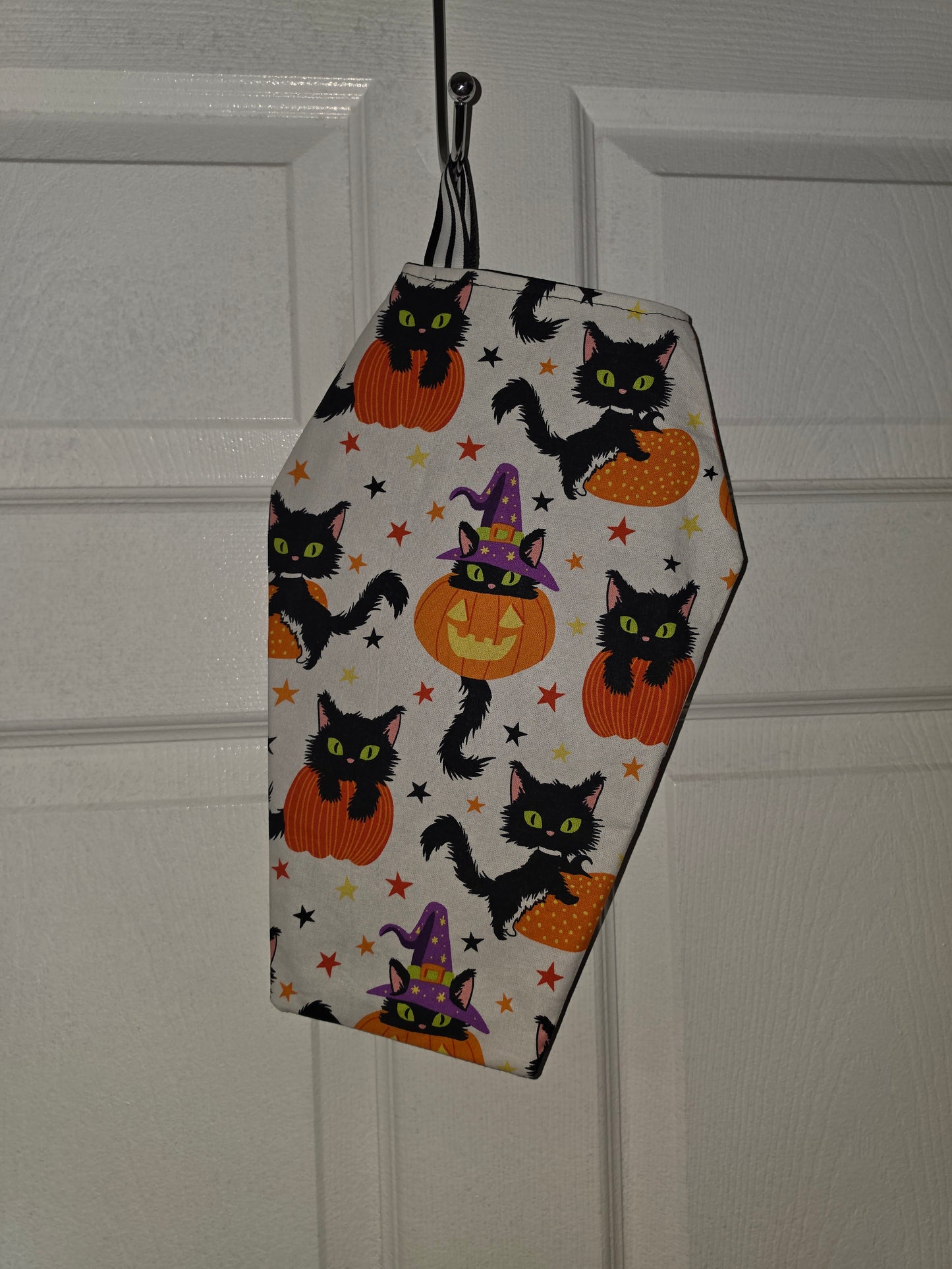 Handmade Coffin Christmas Stocking Catch All Hanging Bag