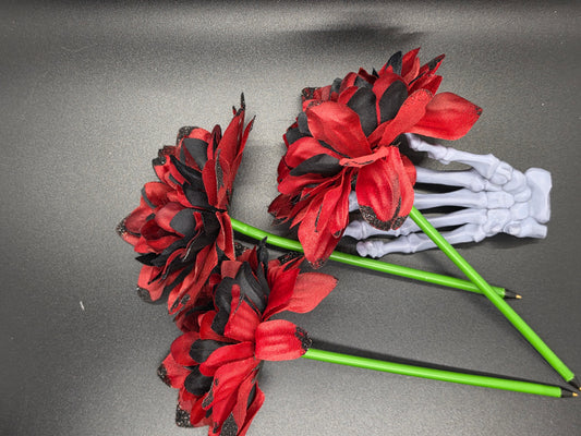 Large Black/ Red Chrysanthemum Flower Ink Pen Writting Wedding