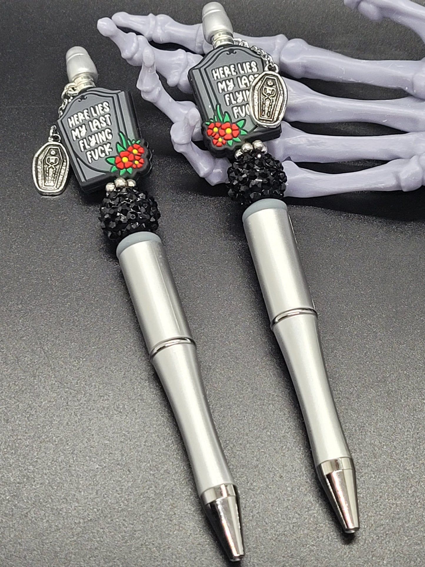 My Last F@&# Tombstone and Coffin Beaded Pen with Refill