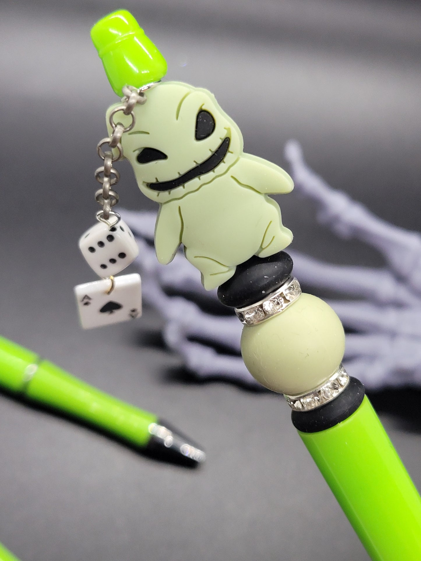 Green Nightmare Monster Beaded Pen