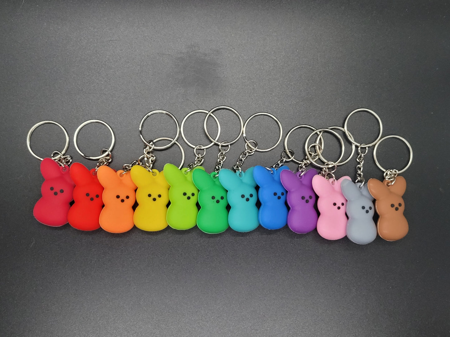 Peep Bunny Soft PVC Keychain