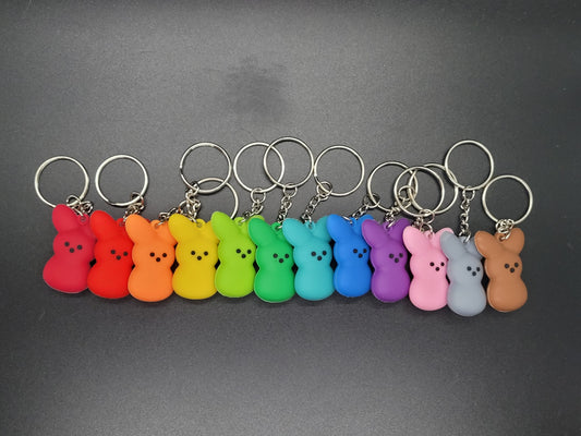 Peep Bunny Soft PVC Keychain