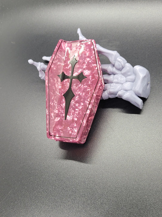 Pink Coffin Acrylic Hair Claw Clip