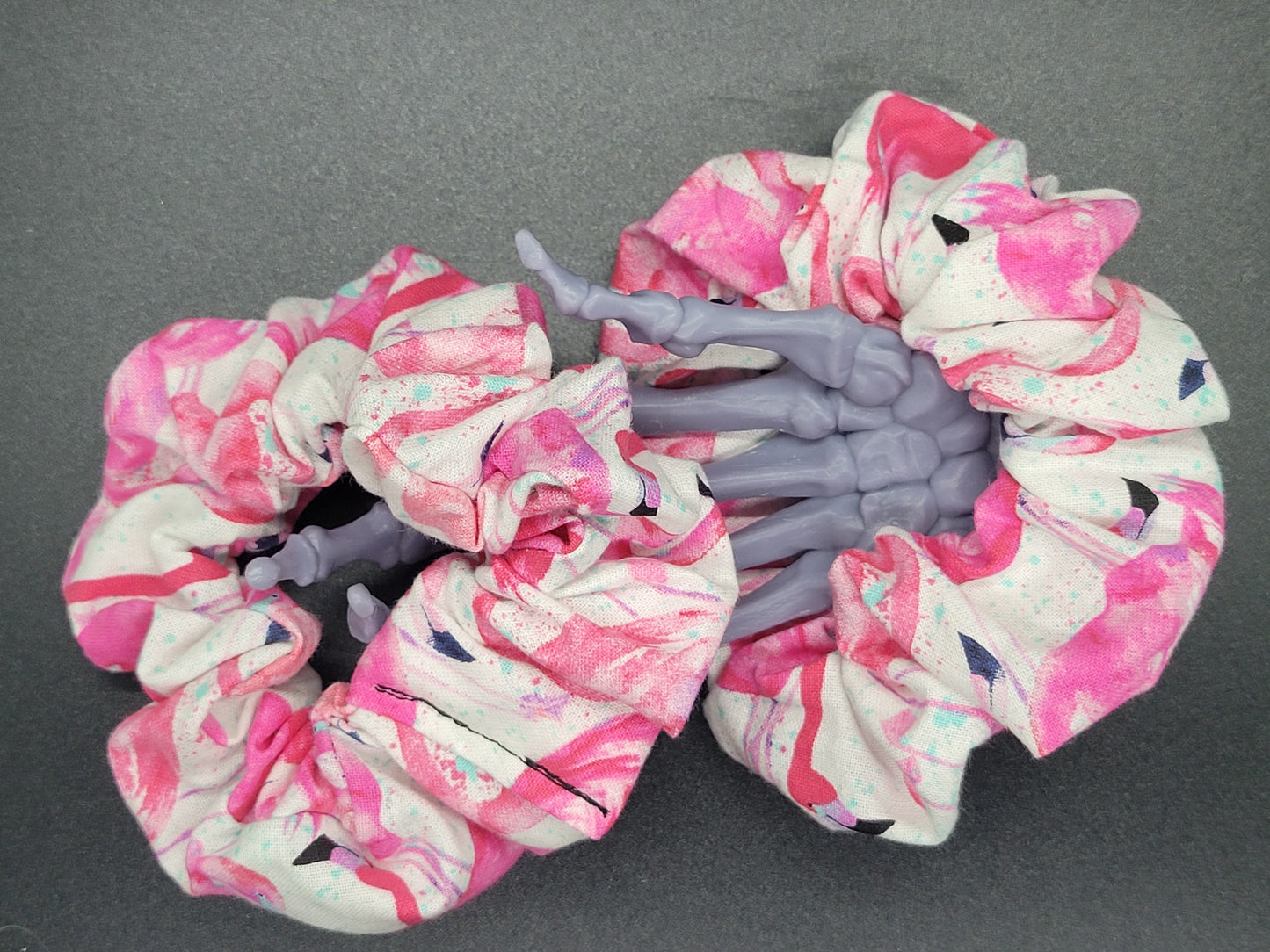 Watercolor Flamingos Cotton and Elastic Hair Tie Scrunchie