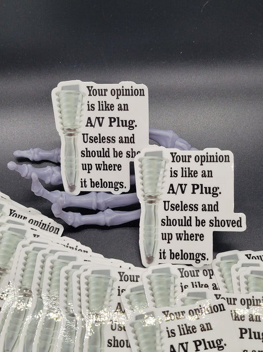 A/V Plug Heavy Grade Vinyl Decal