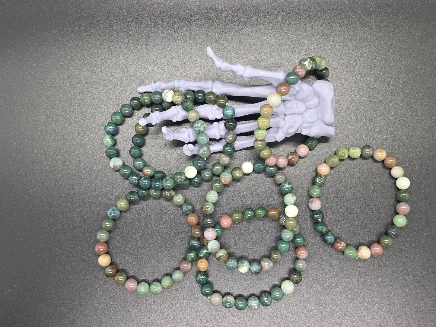 7.5 inch 8mn Stretch Bracelet Indian Agate