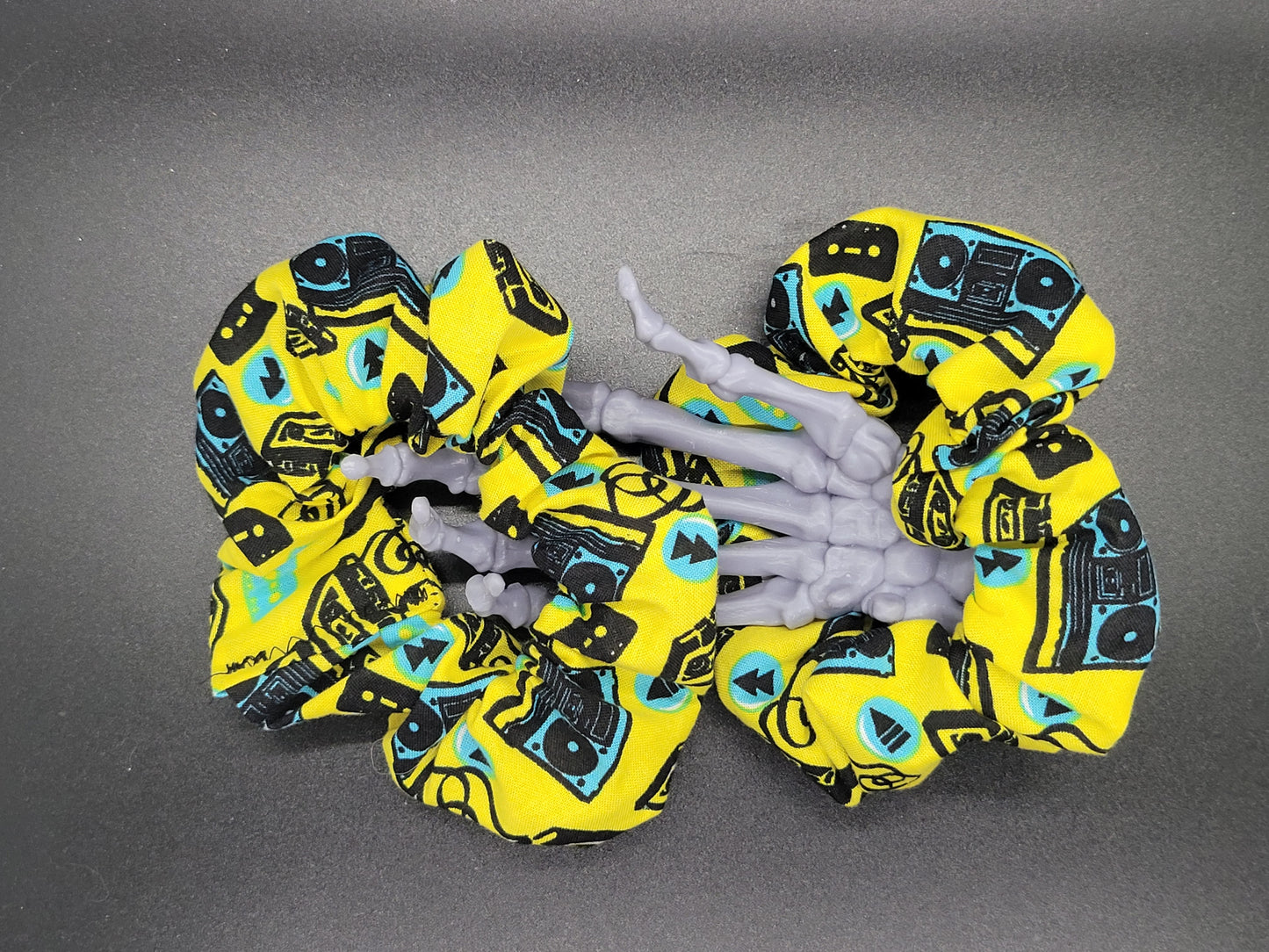 Vintage Boombox Cotton and Elastic Hair Tie Scrunchie