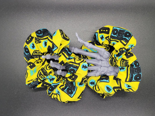 Vintage Boombox Cotton and Elastic Hair Tie Scrunchie