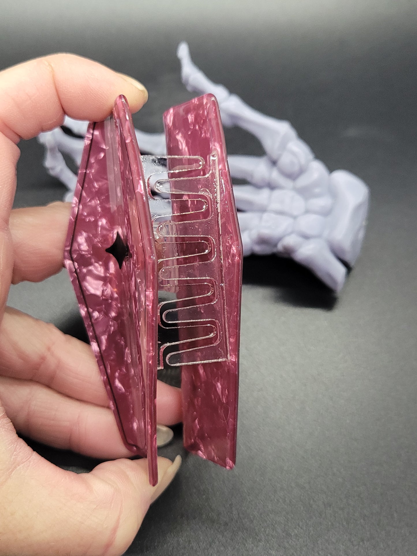 Pink Coffin Acrylic Hair Claw Clip