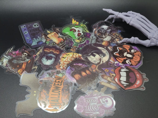 Clear PET Gothic Halloween Vinyl Sticker 10 Pack for Junk Journals Scrapbooks Budget Binders