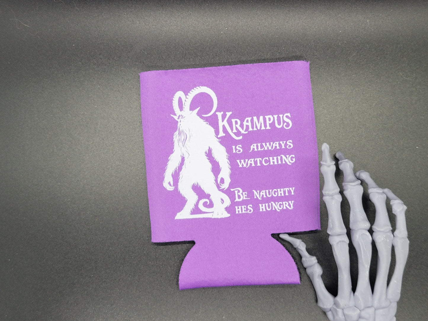 Krampus is Hungry Can Cooler Neoprene Koozie