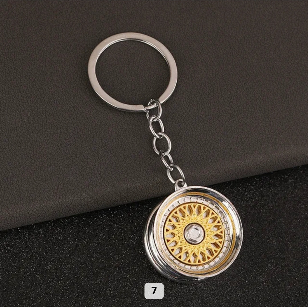 Car Part Rim Key Chain Wheel Metal Alloy