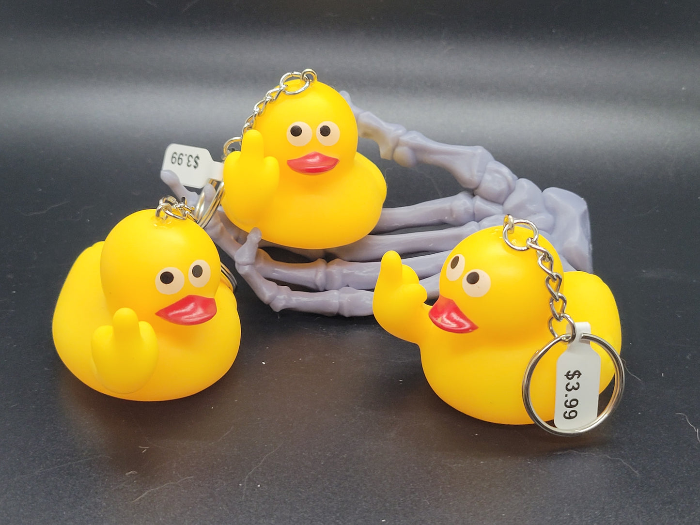 F a Duck Finger Rubber Duck Key Chain